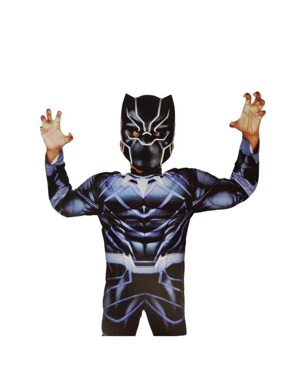 Marvel Boys Medium 8 Black Panther Halloween Costume Padded Jumpsuit Mask